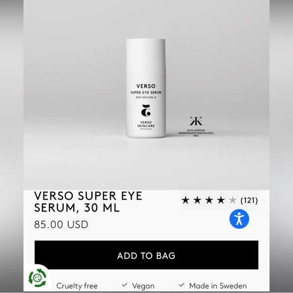 Verso Super Eye Serum with Retinol 8 30ml NIB
